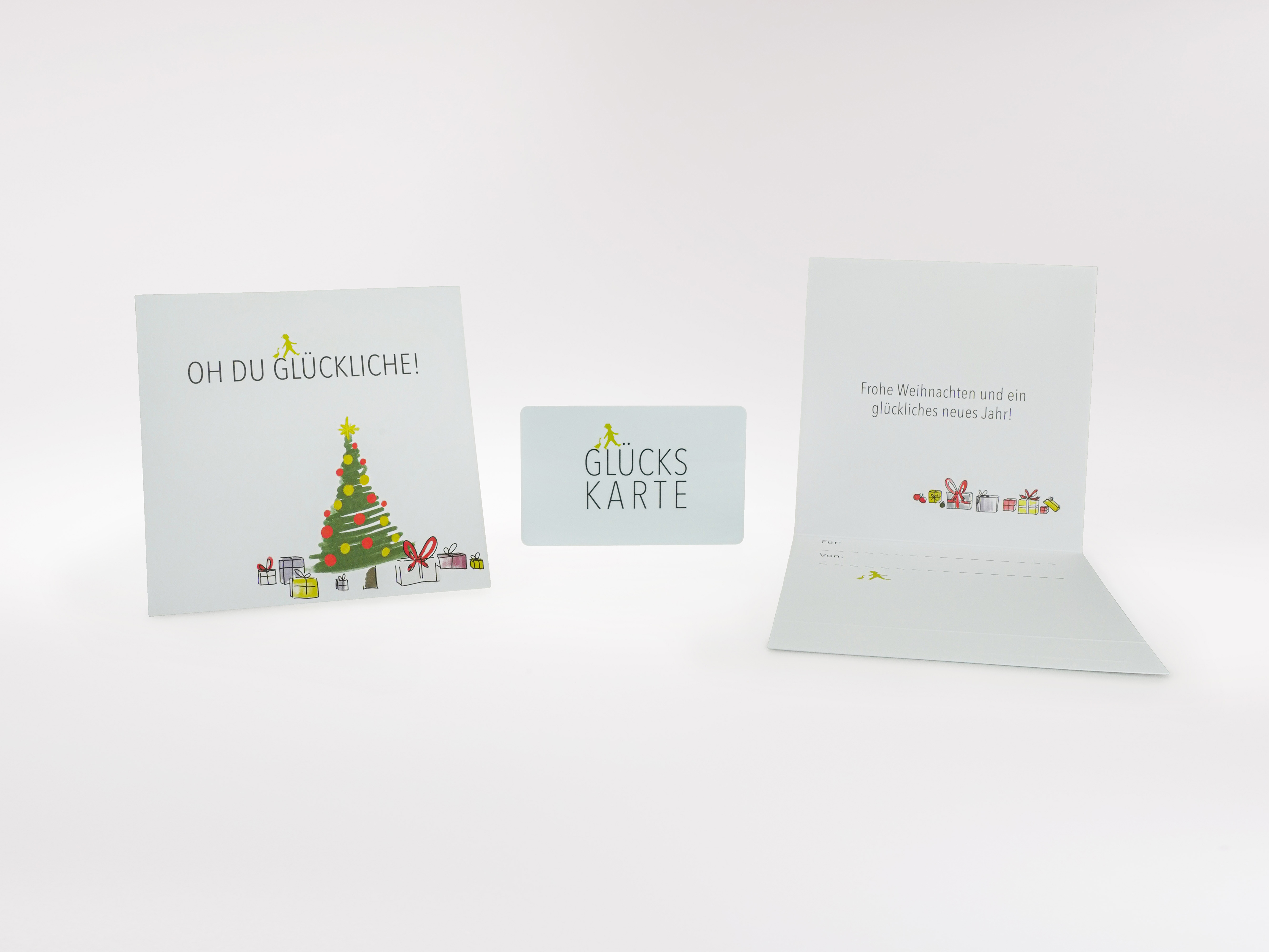 Haptische Glückskarte mit winterlichem Weihnachtsmotiv und edler Prägung. Wertiger Gutschein von ‚Hans im Glück‘ – perfekt zum Verschenken an Weihnachten